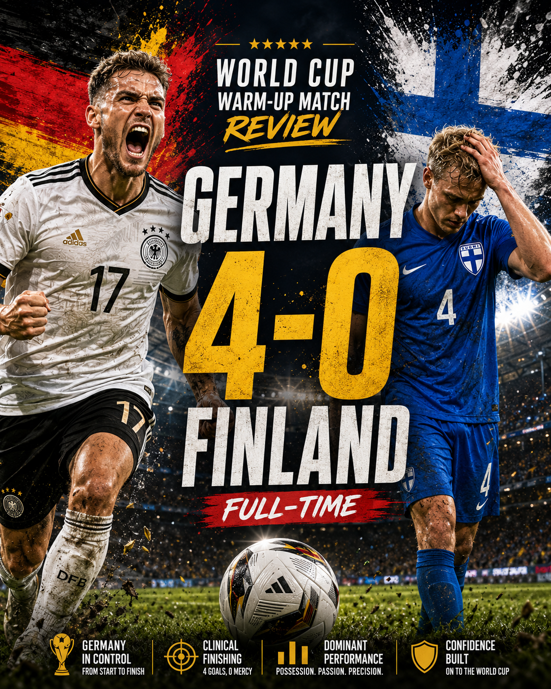 Germany 4-0 Finland World Cup Warm-up Match Review